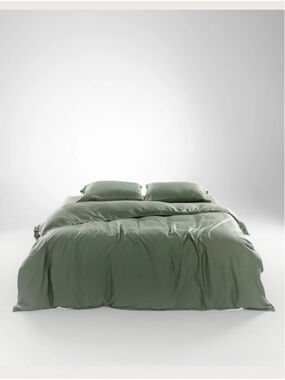 OLIVE & CRATE EUCALYPTUS - CALI KING DUVET COVER SET MOSS